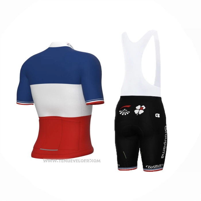 2024 Maillot Cyclisme Groupama-FDJ Rouge Blanc Bleu Manches Courtes Et Cuissard
